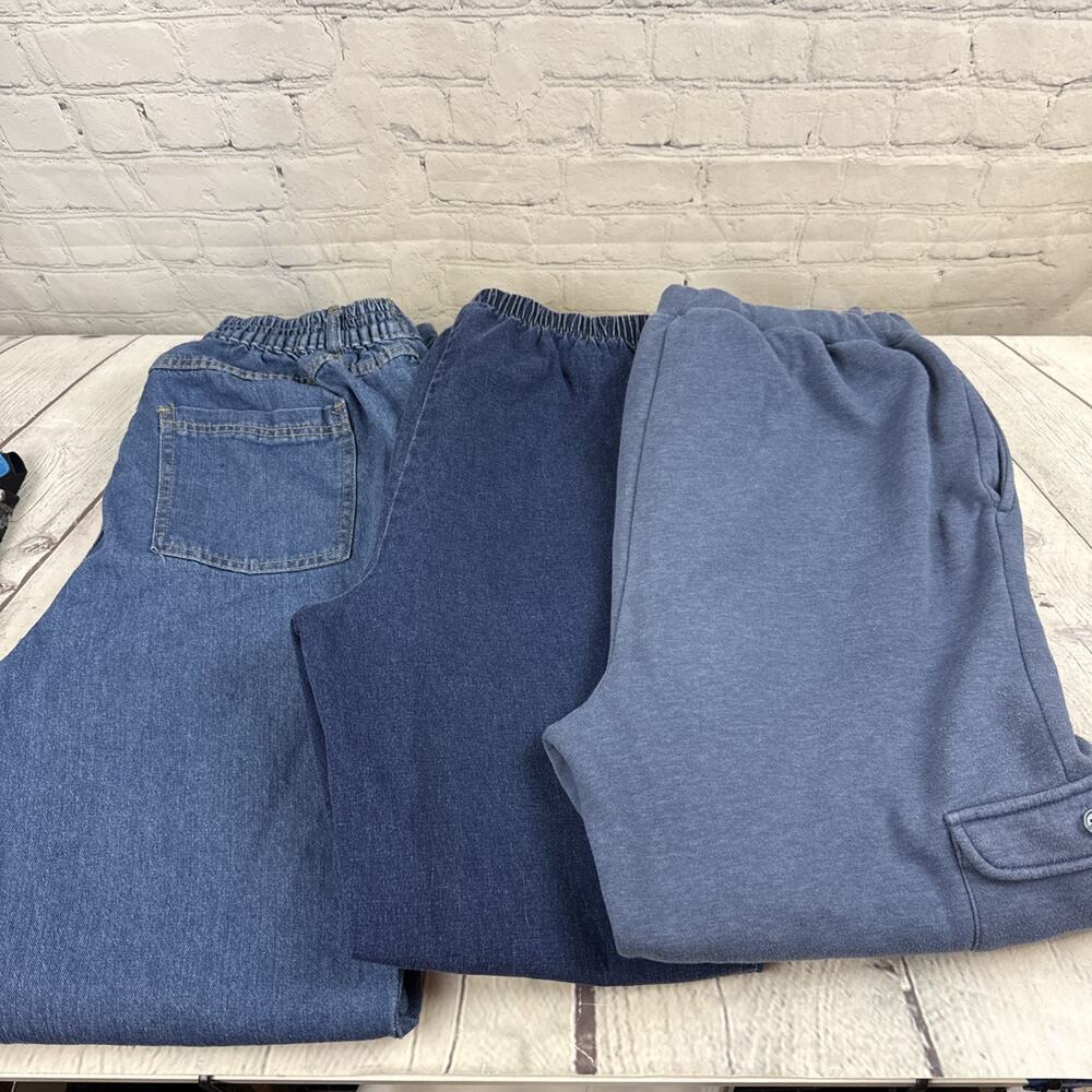 Woman Within Plus Size 16W 14W and 14/16 Denim 5 Pocket Jeans & sweats 3 pair